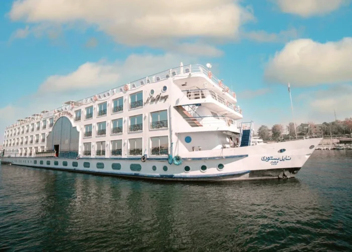 A breathtaking view of the Nile River during a scenic cruise at sunset.