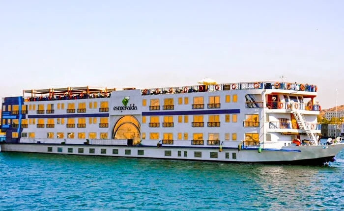 Luxury cruise ship Esmeralda on the Nile River in Egypt.