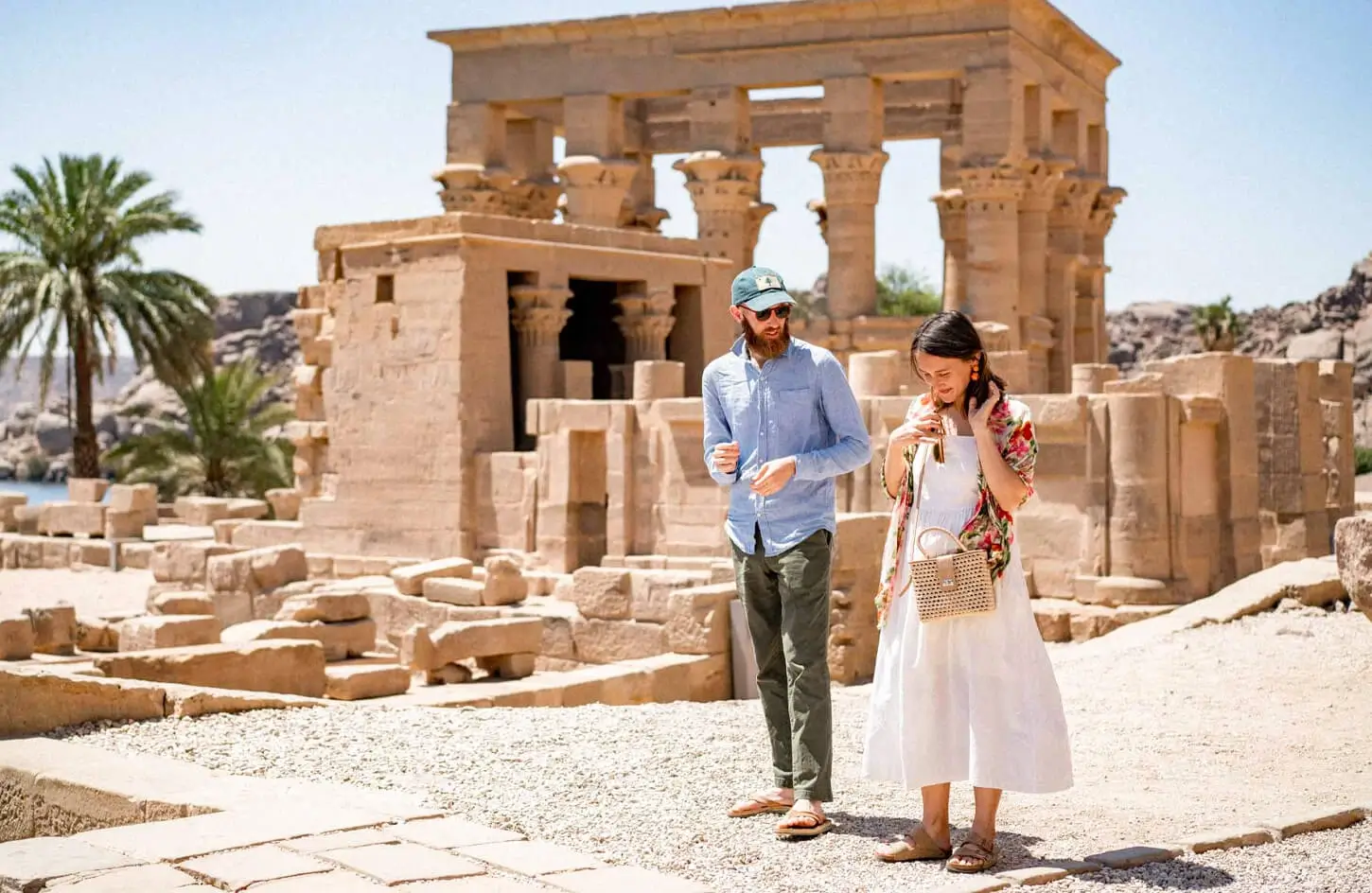 Which to choose Luxor to Aswan or Aswan to Luxor Nile Cruise? 1 Great photo of the couple from Philae Temple