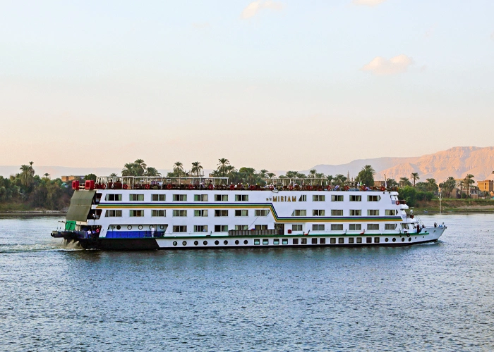 MS Miriam Cruise ship sailing on calm waters.
