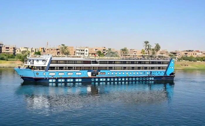 Luxury cruise on the Nile River showcasing breathtaking views and elegant accommodations.