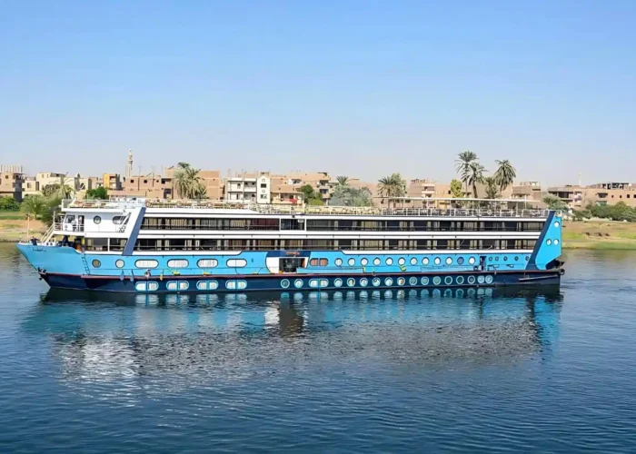 Luxury cruise on the Nile River showcasing breathtaking views and elegant accommodations.