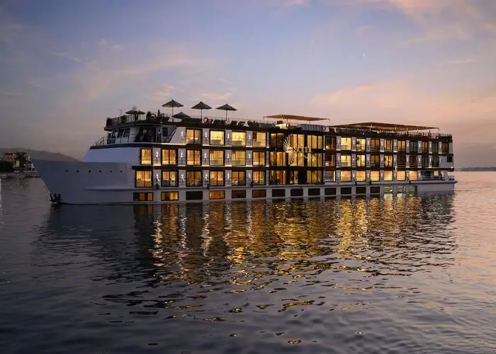 Luxurious sunset view from the Soleil Nile Cruise.
