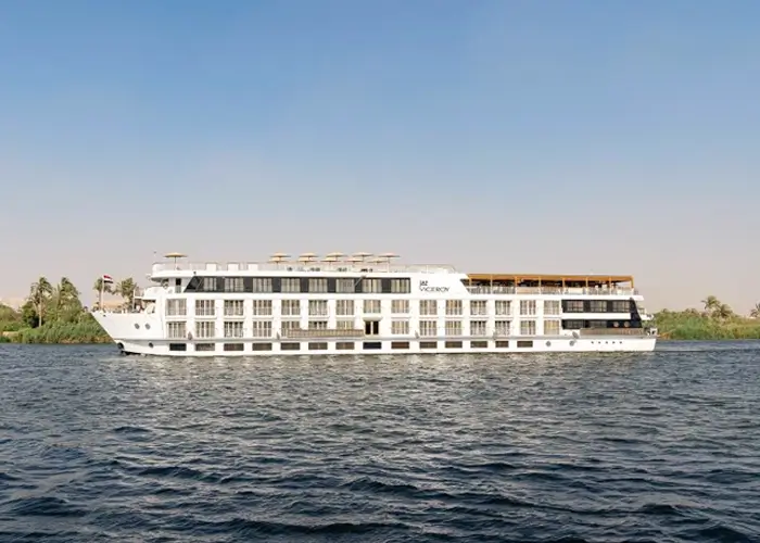 Viceroy cruise ship sailing on the ocean during sunset
