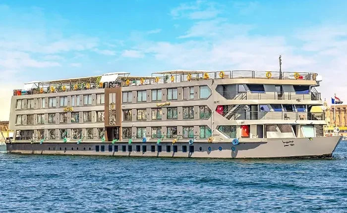 A scenic view of the Nile River during a cruise in Egypt.