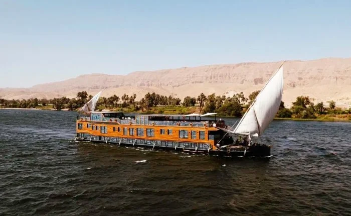Luxurious Dahabiya cruise on the Nile River.