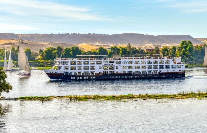 Luxury cruise ship Mövenpick MS Sun Ray on the Nile River.