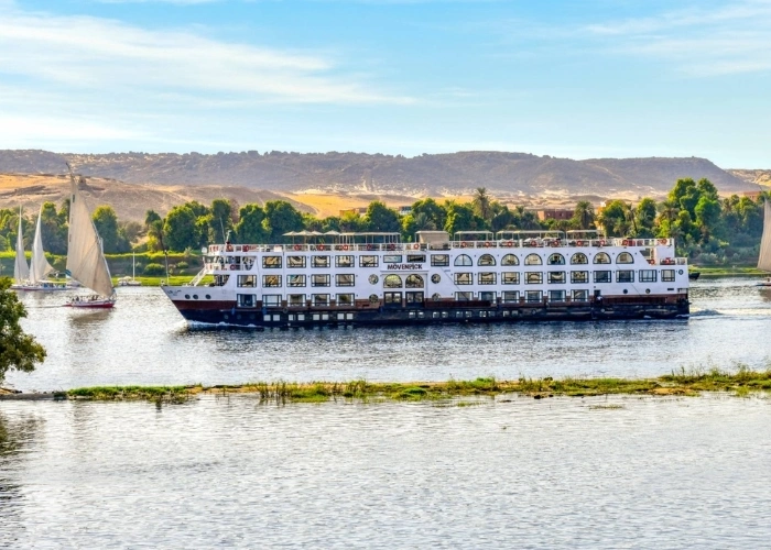 Luxury cruise ship Mövenpick MS Sun Ray on the Nile River.