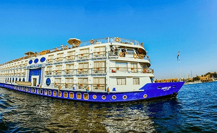 A stunning view from the deck of a cruise ship in paradise.