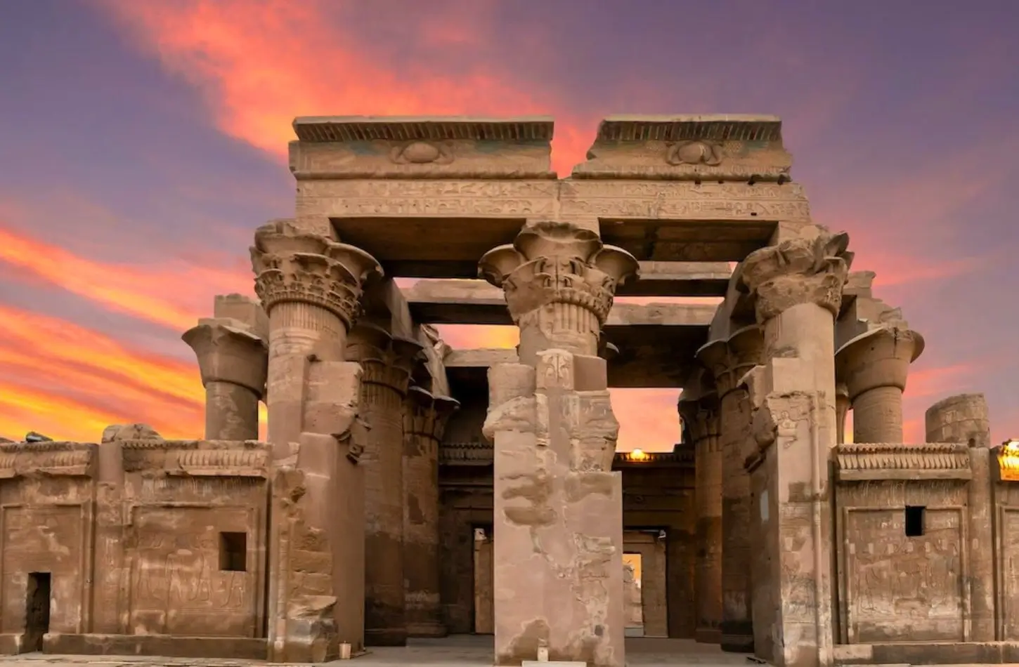temple of kom ombo sunset egypt