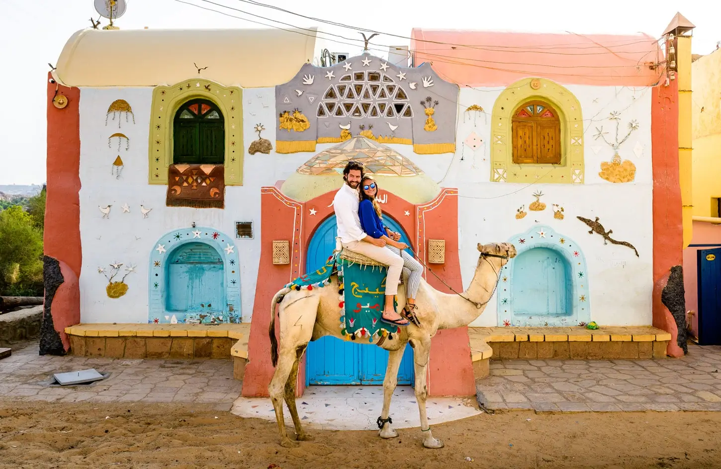 A-wonderful-photo-of-the-couple-from-inside-the-Nubian-village-in-Aswan Nubian Village Aswan: Complete Guide to Egypt's Living Nubian Culture