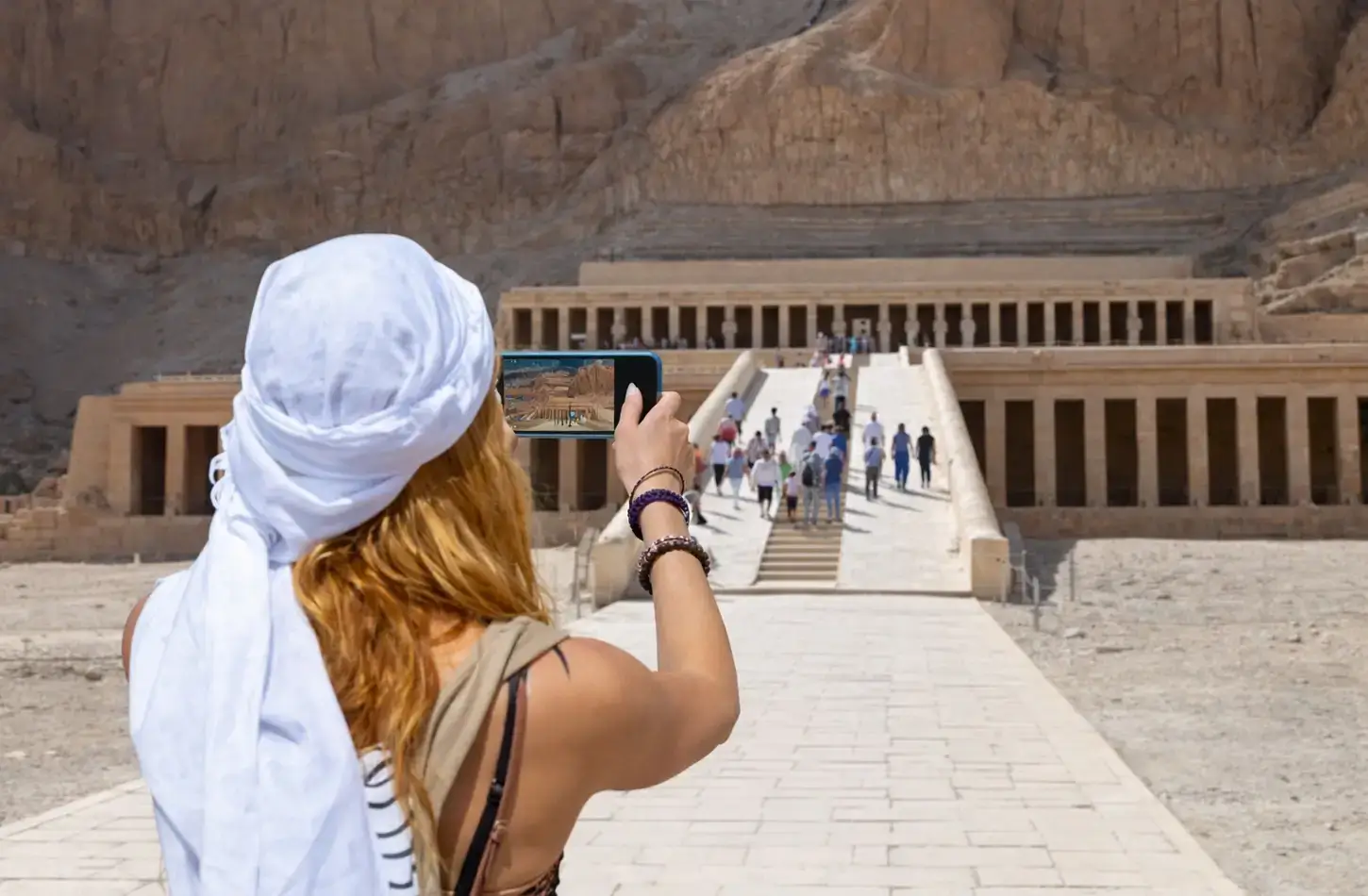 Beautiful-pictures-of-a-woman-taking-a-picture-of-the-Temple-of-Hatshepsut Temple of Hatshepsut: History, Architecture & Visitor Guide 2026